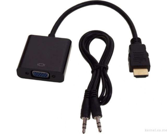 Kablovi, adapteri i punjači - FAST ASIA ADAPTER KONVERTOR HDMI-VGA + AUDIO KABL 3.5mm - Avalon ltd